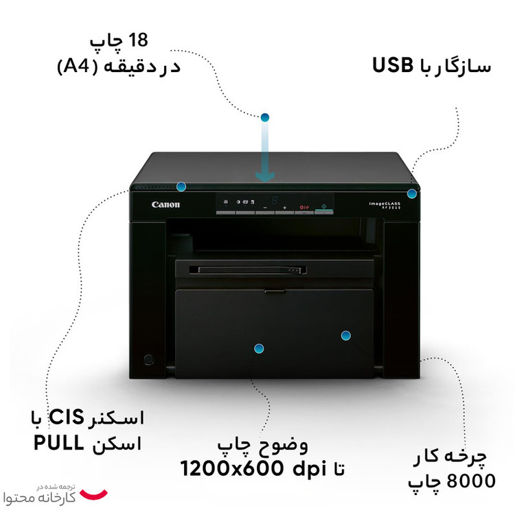 پرینتر چندکاره لیزری کانن مدل i-SENSYS MF3010