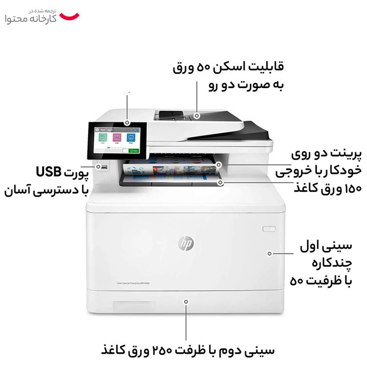 پرینتر چند کاره لیزری اچپی مدل Color LaserJet Pro MFP M479fnw