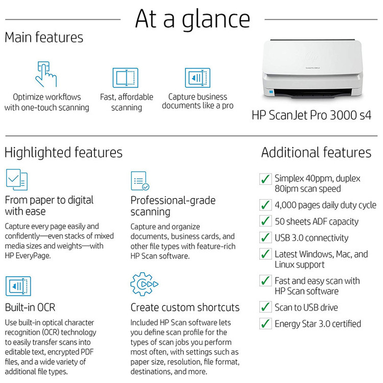 اسکنر اچپی مدل ScanJet Pro 3000 s4