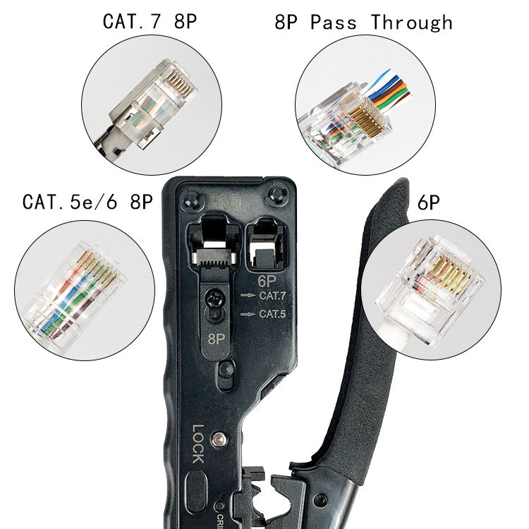 آچار سوکت زن شبکه مدل OPEN END-CAT7B به همراه تیغ بسته 3عددی