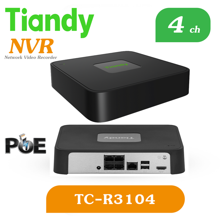 دستگاه ضبط تصاویر 4 کانال تحت شبکه TC-R3104 برند تیاندی