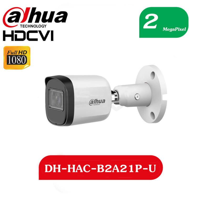 دوربین مداربسته داهوا HAC-B2A21P-U | بولت 2مگاپیکسل لنز ثابت + بدنه فلزی