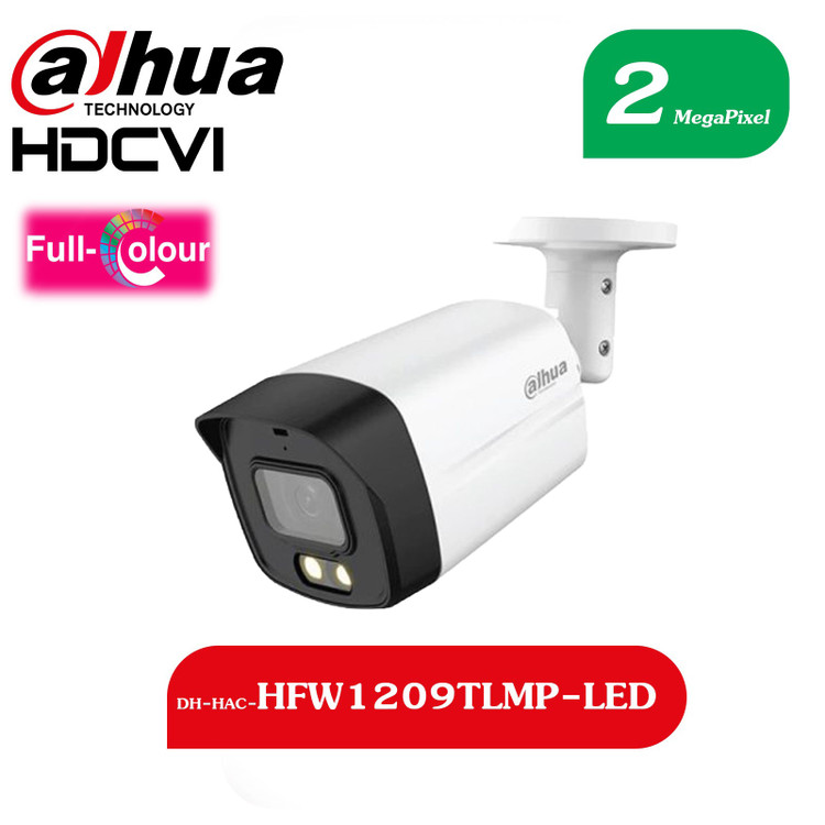 دوربین DH-HAC-HFW1209TLMP-LED بالت 2 مگاپیکسل برند داهوا | دید در شب تمام رنگی