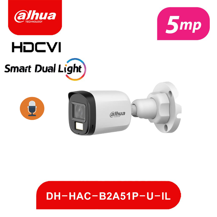 دوربین DH-HAC-B2A51P-U-IL بالت رنگی 5 مگاپیکسل برند داهوا | رنگی هوشمند + بدنه فلزی