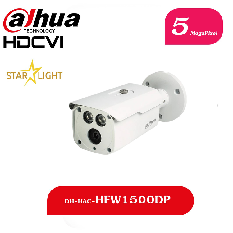 دوربین DH-HAC-HFW1500DP بالت 5 مگاپیکسل برند داهوا | دید در شب استارلایت + بدنه فلزی